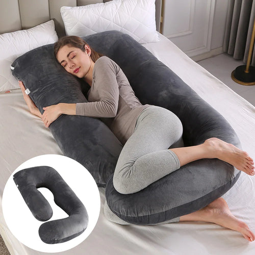 Oreiller de Grossesse XL en Forme de "J" – Le Confort Absolu pour des Nuits Paisibles
