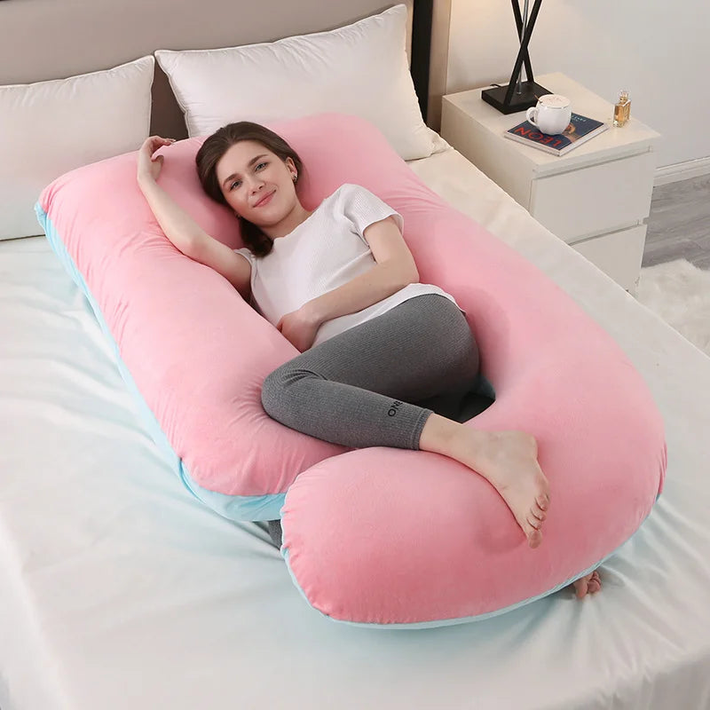 Oreiller de Grossesse XL en Forme de "J" – Le Confort Absolu pour des Nuits Paisibles