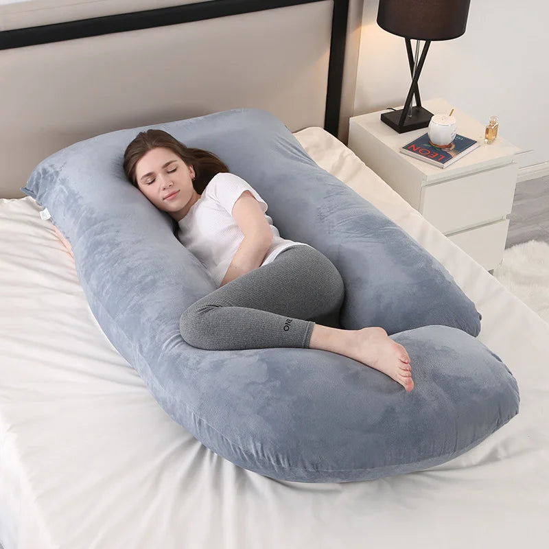 Oreiller de Grossesse XL en Forme de "J" – Le Confort Absolu pour des Nuits Paisibles