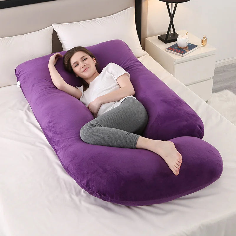 Oreiller de Grossesse XL en Forme de "J" – Le Confort Absolu pour des Nuits Paisibles