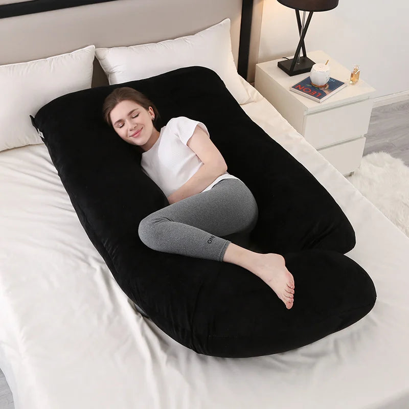 Oreiller de Grossesse XL en Forme de "J" – Le Confort Absolu pour des Nuits Paisibles