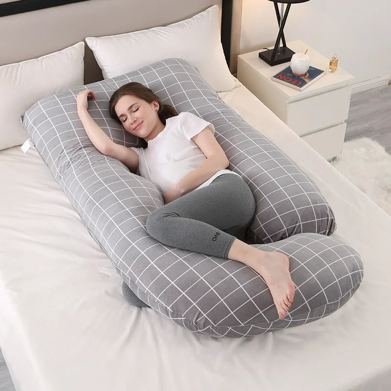 Oreiller de Grossesse XL en Forme de "J" – Le Confort Absolu pour des Nuits Paisibles
