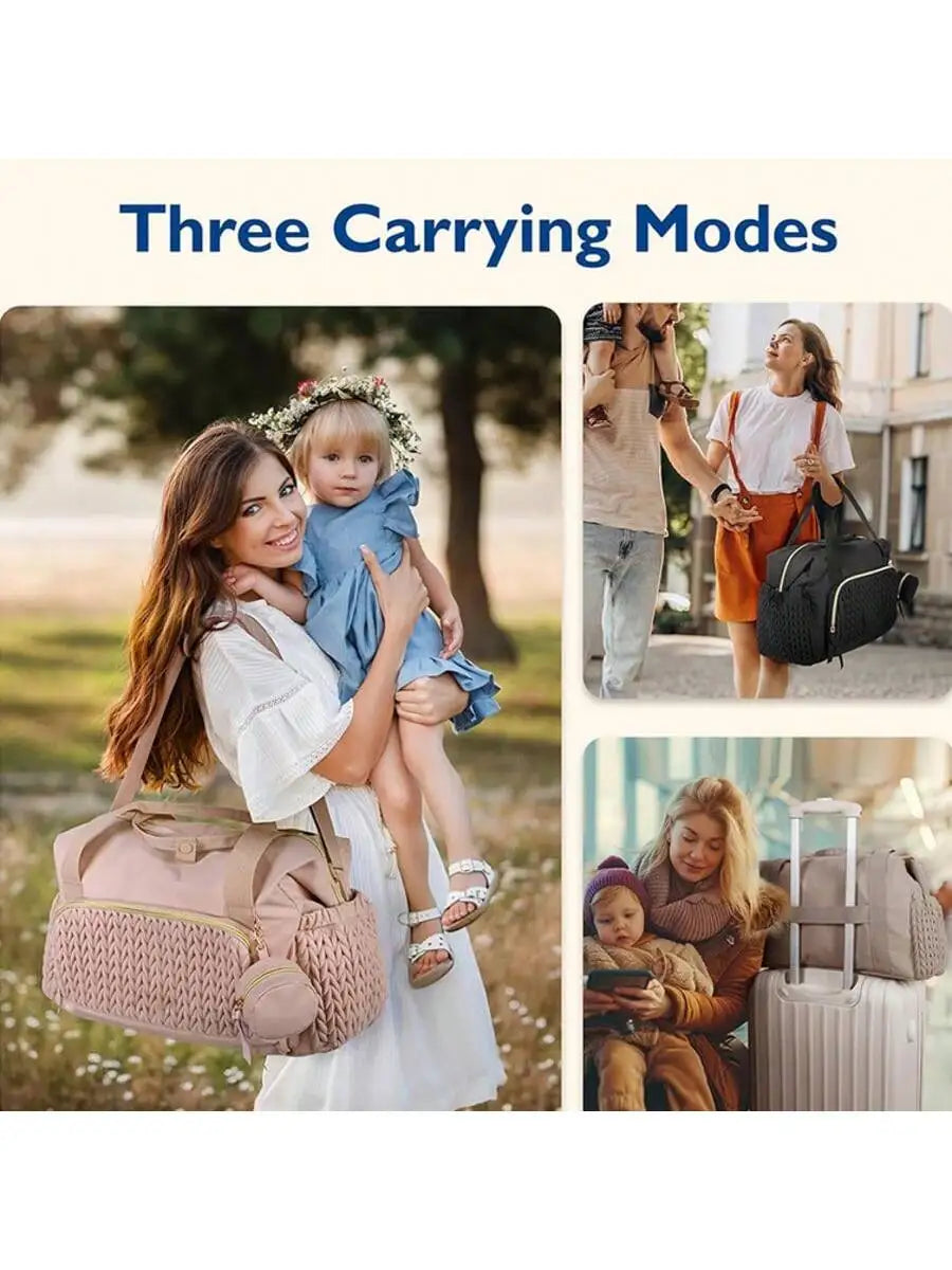 Sac de Maternité "Grand Voyage" – Élégance & Organisation Totale (+ Porte-Sucette Inclus)