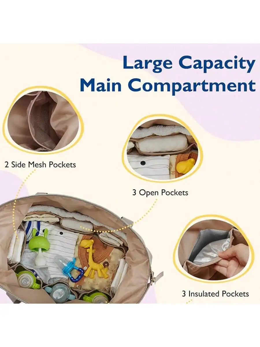 Sac de Maternité "Grand Voyage" – Élégance & Organisation Totale (+ Porte-Sucette Inclus)